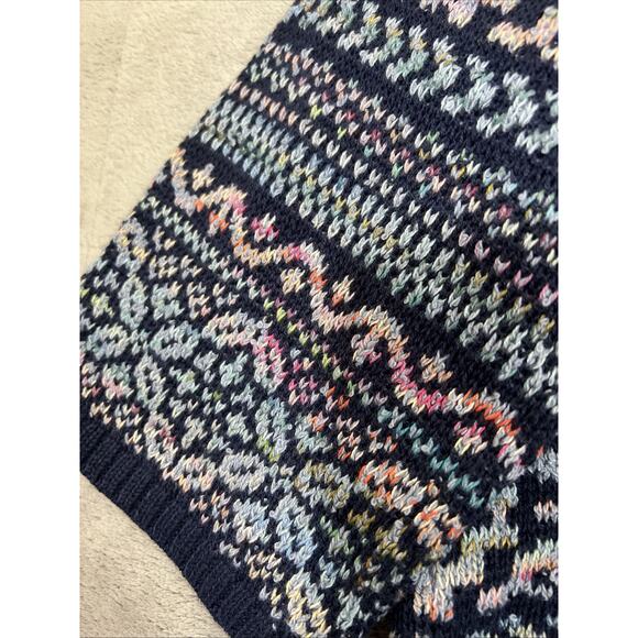 Peruvian Connection Sweater XXL Saphir Pullover Nordic Fair Isle Cotton Alpaca - Picture 4 of 10